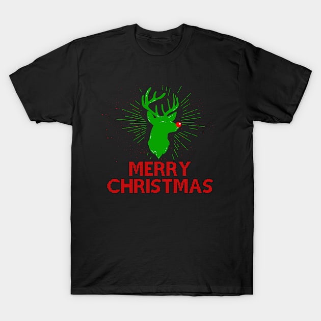 "MERRY CHRISTMAS RUDOLPH" T-Shirt by MasterpieceArt